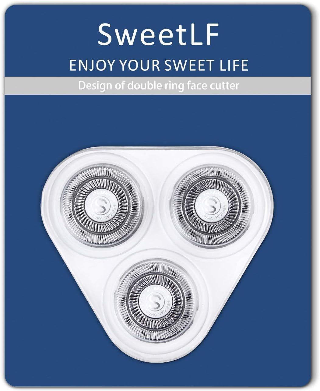 SweetLF 3 Pcs Replacement Shaver Head Blade Cutters IPX7 Waterproof Electric Razor Wet & Dry 3D Men’s Rotary Shaver SW-BC09 - Image 2