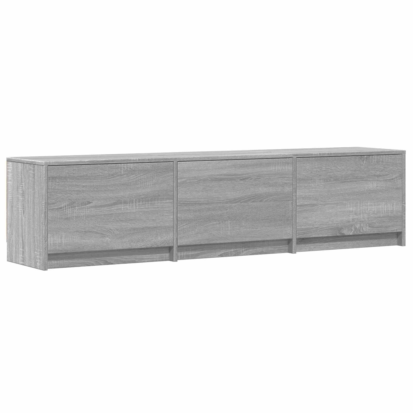 Madera resistente con luces LED ajustables estilo moderno Gris 165x34x40 cm