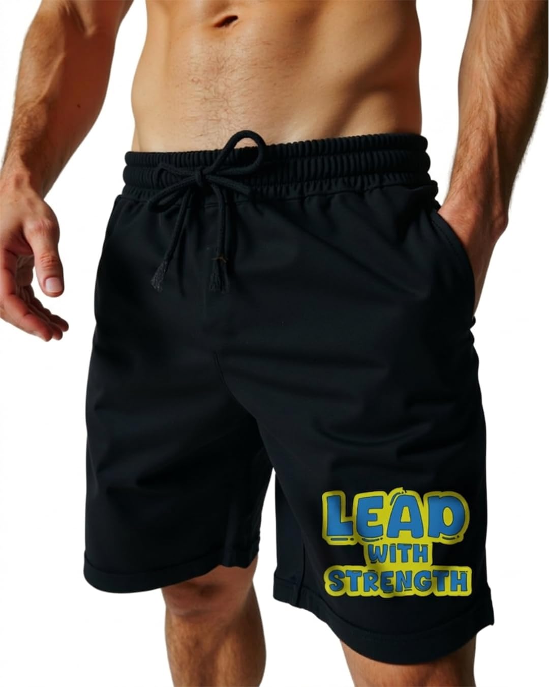 Lead Men Shorts Soft Waistband Loose fit Front tie Plain Surface Smooth Touch Flat Shape Side Pockets Open Leg Frame Calm Form fold line Light Feel Simple Cut-image-26