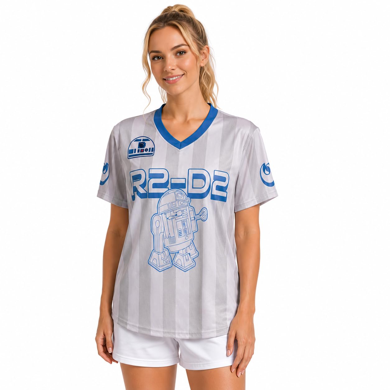 Womens Soccer Jersey - Cute V Neck Graphic Soccer Shirt Women