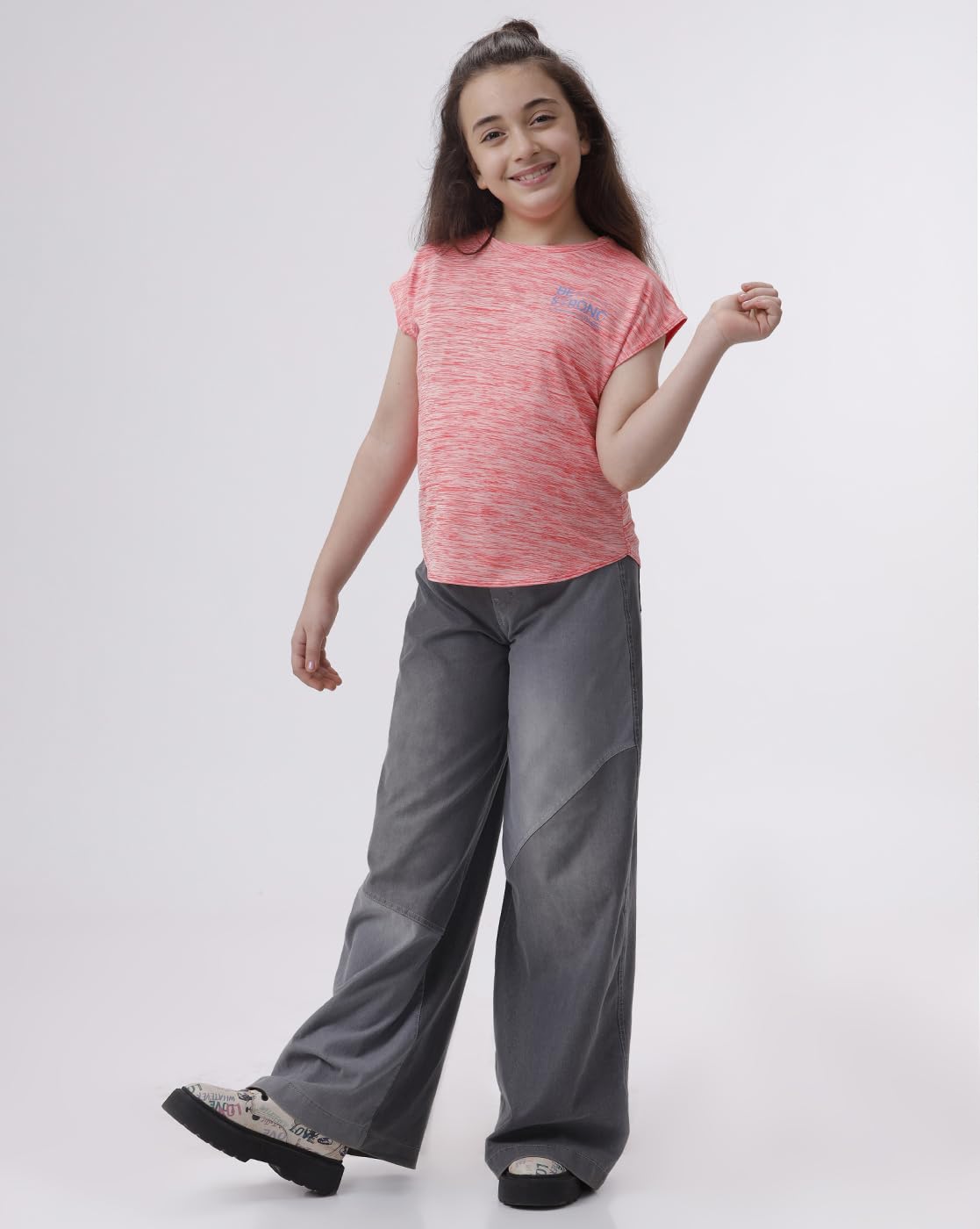 Under Fourteen Only Girls Sportswear T Shirt | Half Sleeve | Dry Fit Fabric | Regular Fit | Soft Breathable Activewear for Kids | Comfortable Athletic Tee All Seasons Pink 2