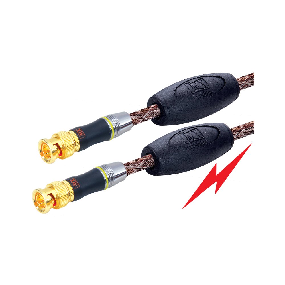 MX BNC MALE TO BNC MALE CABLE DIGITAL HIGH POWER BUILT IN STRONG ELECTRO MAGNETIC SIGNAL (PSI FILTER) - 1.5 MTR - 2583