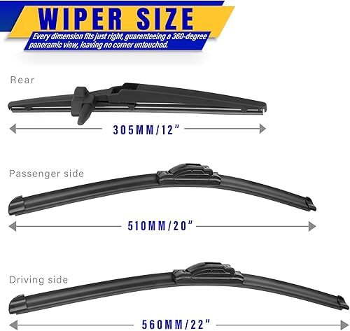 Vista 52 de 3 limpiaparabrisas de repuesto para Toyota Sierra 2011-2020, repuesto de equipo original, 28 pulgadas, 20 pulgadas, 16 pulgadas (juego de 3) gancho