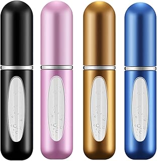 Sponsored Ad - 4 Pack 5ml Portable Mini Refillable Perfume Atomizer Spray Bottle Empty Easy to Fill Scent Aftershave Pump Case Travel Outgoing Purse Multicolor