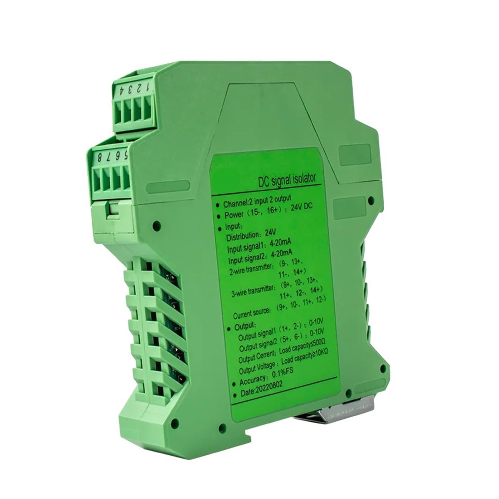 Isolateur de signal analogique 1 entrée 1 sortie convertisseur DC 24V