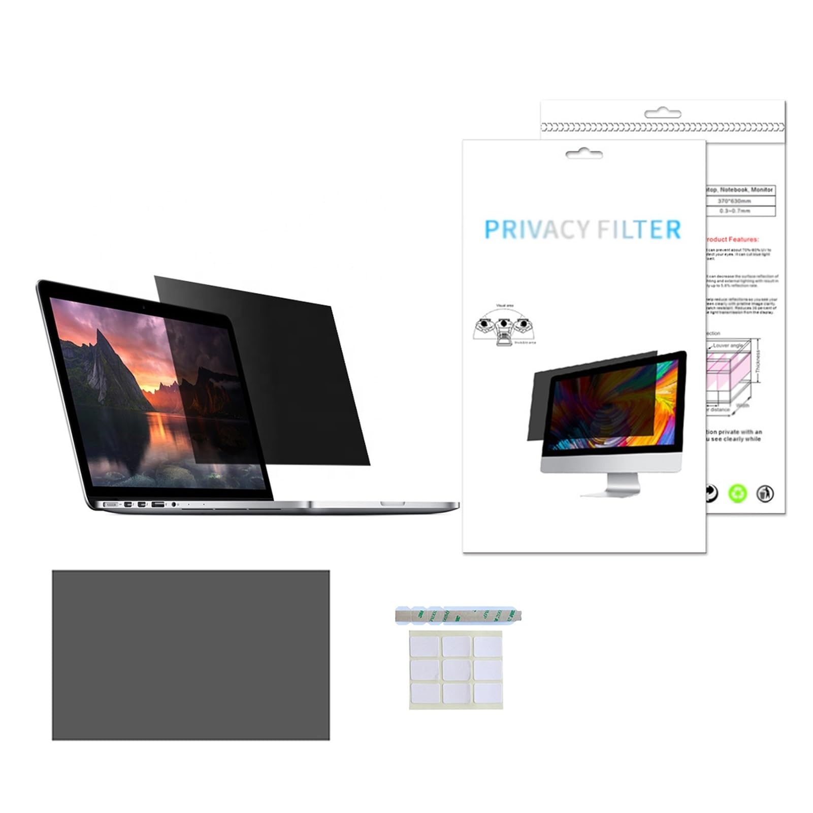 Monitor Sichtschutz für Computermonitor, 11.6-27 Zoll Anti-Blendung & Anti-Spionage WGHGCF(25.5inch/54.9x34.3CM)