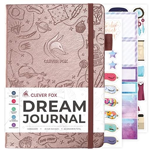 Clever Fox Dream Journal – Guided Dream Diary for Women, Men & Kids – Hardcover Dream Notebook – Log Book for Dream Journaling (Rose Gold)