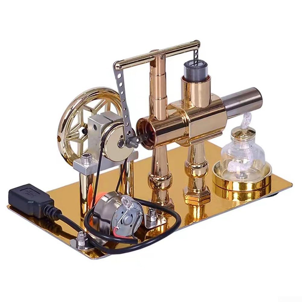 Dampfmaschine Modell für den wissenschaftlichen Unterricht, Metall externer Verbrennungsmotor Kit mit Schwungrad, zeigt Physikprinzipien, pädagogisch