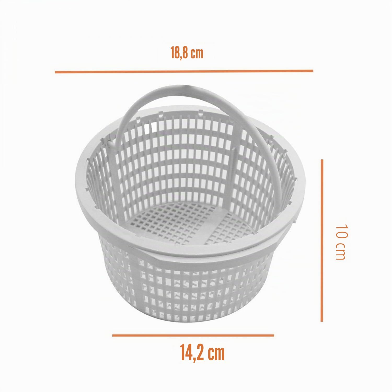 Linxor - Cesta redonda para Skimmer de piscina, diámetro 18,8 cm, color blanco