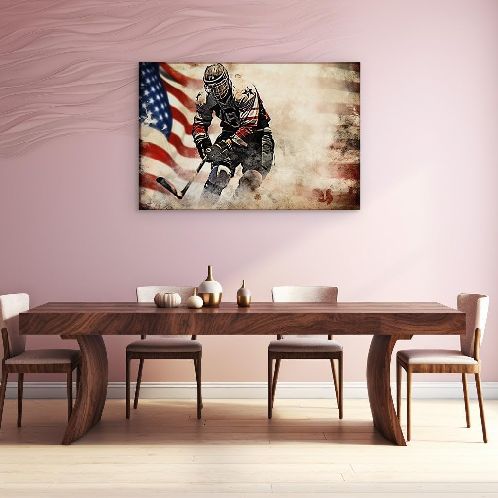 Canvas for Living room. Skating on Thin Ice: Unleashing Number 75's Competitive Fury, 27 x 18 inch Canvas Wall Art - Ready to Hang