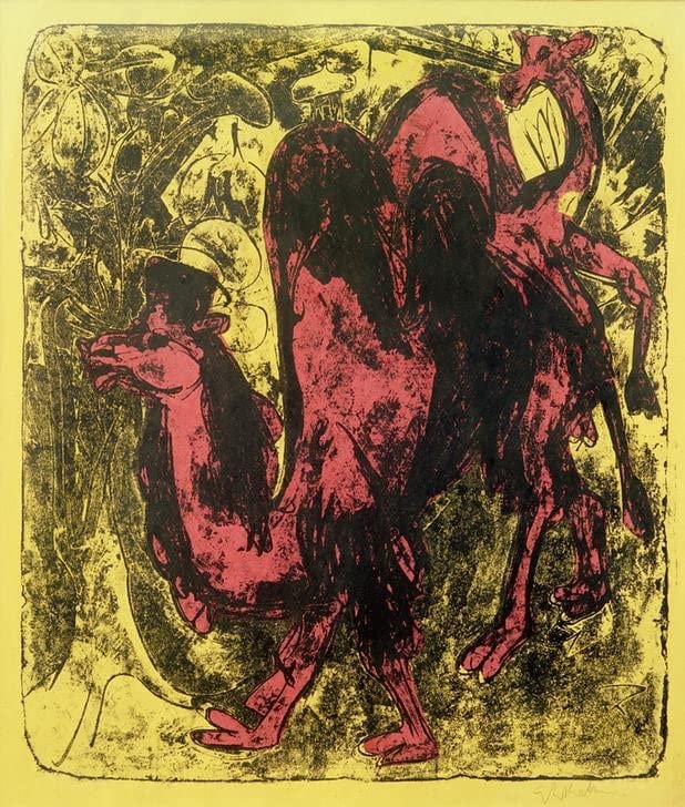 Affiche Toile Chameau et dromadaire par Ernst Ludwig Kirchner Art Portrait 60x90cm