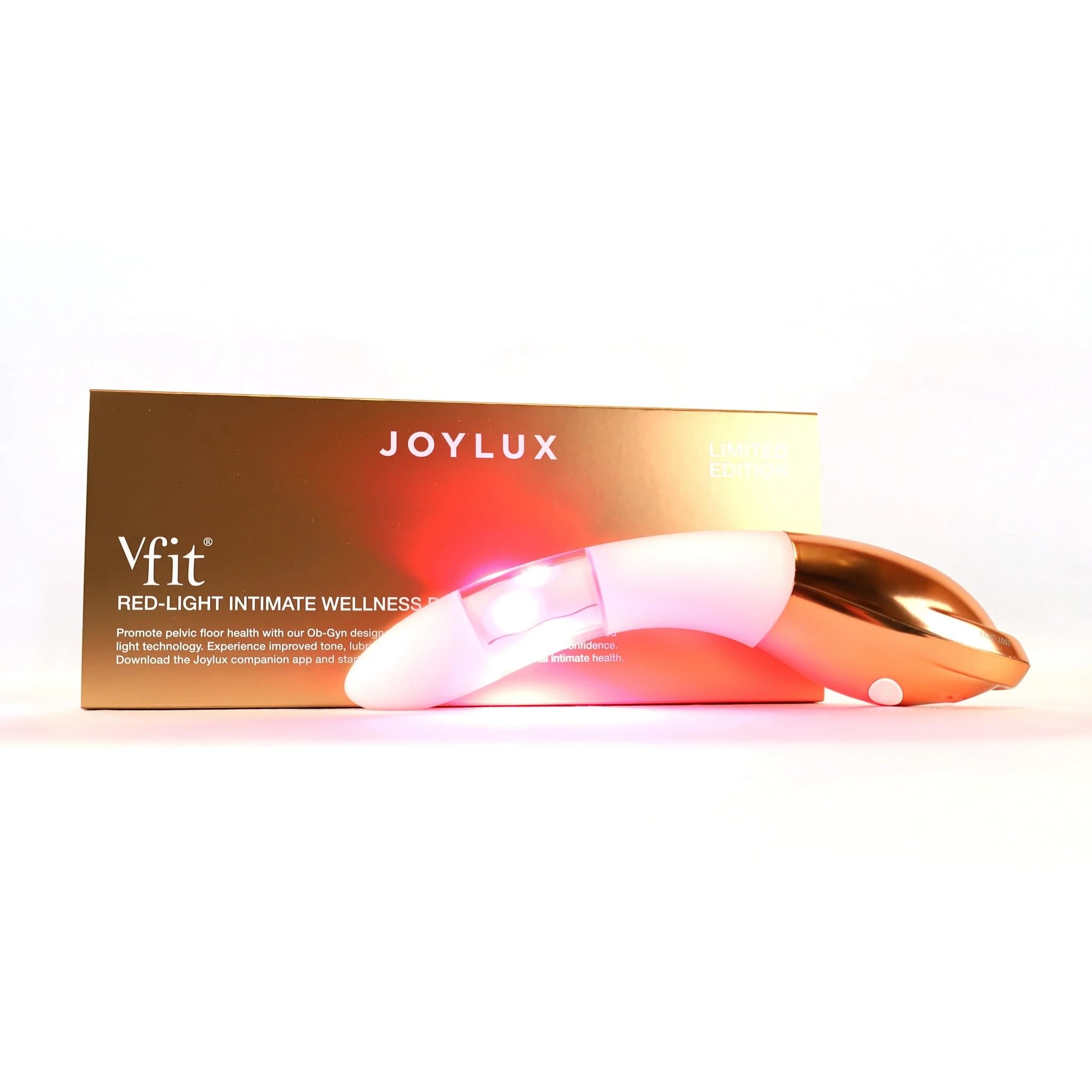 Joylux Rose Gold vFit Red LED Light Device EmpowHER Intimate Wellness System for Menopausal Women & New Mothers, Promotes Natural Hydration & Helps Tighten Pelvic Floor (4-Piece Set)