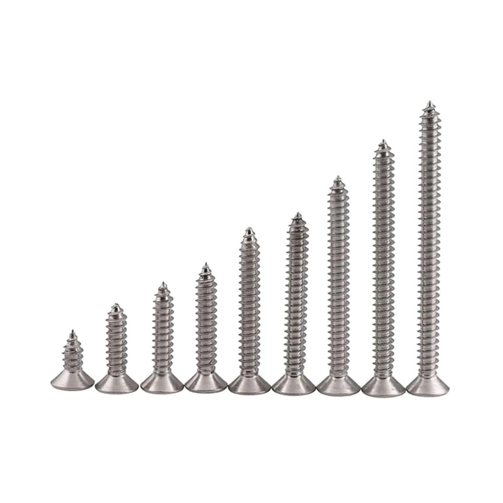 Phillips Tornillo largo de cabeza plana para madera KA de acero inoxidable avellanado en cruz tornillos M4-M8 10 piezas (color: 120 mm, tamaño: M4) (90 mm, M6)