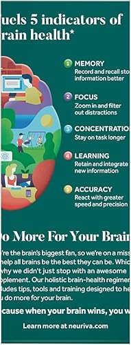 Miniatura 4 de NEURIVA Original Brain Supplement for Memory, Focus & Concentration + Learning & Accuracy with Clinically Tested Nootropics Phosphatidylserine and