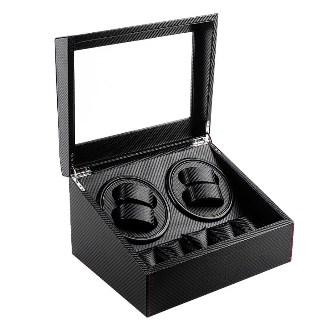 HVMBEUGOS Watch Box Automatic Watch Winder Display Box Automatic Rotation Leather Watch Case Watch Winder Collector Display Box Watch Storage (Black)