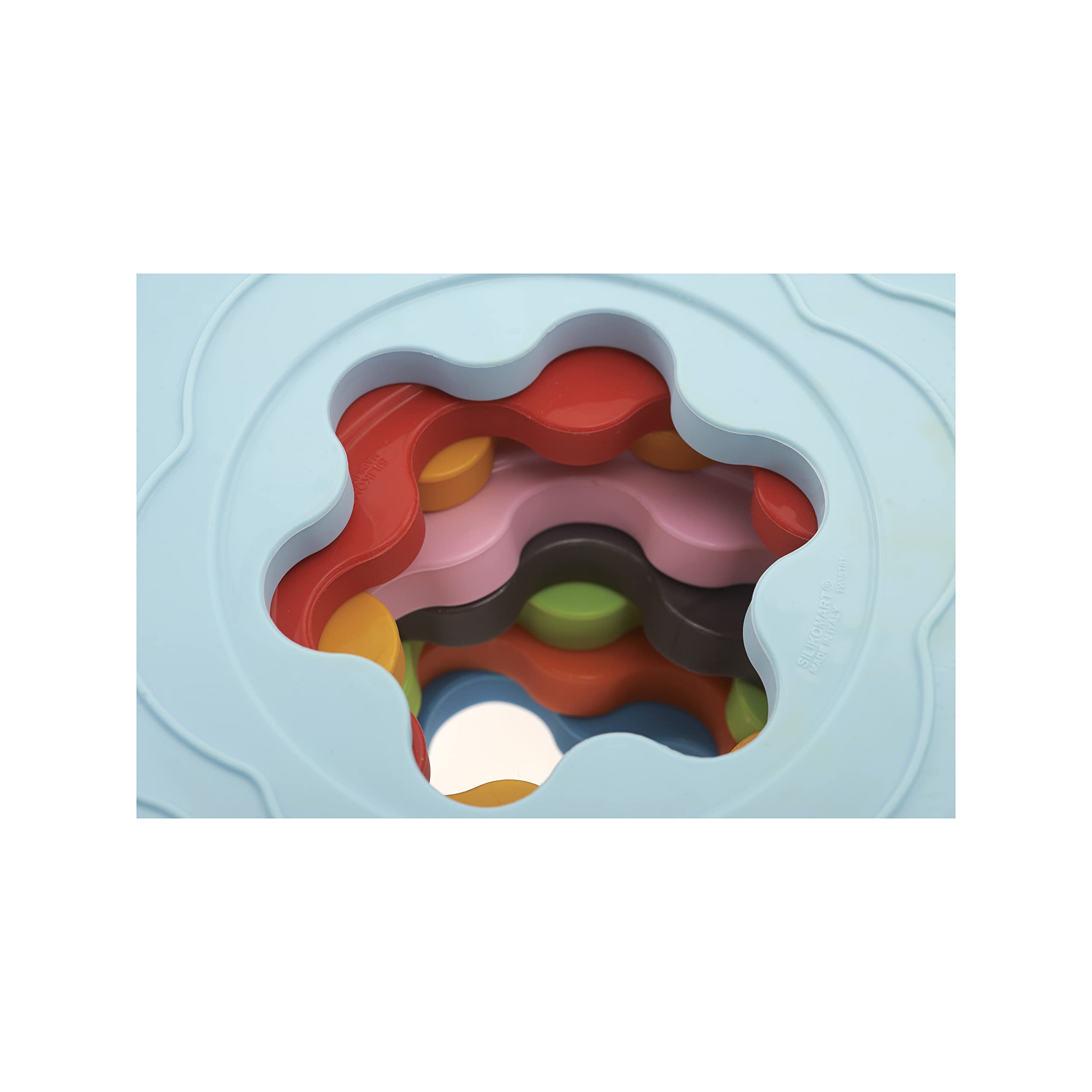 Silikomart |Coperchio in Silicone Vapo Twist con Tappo Rimovibile, Colore Azzurro, Misure Ø220 mm, Made in Italy