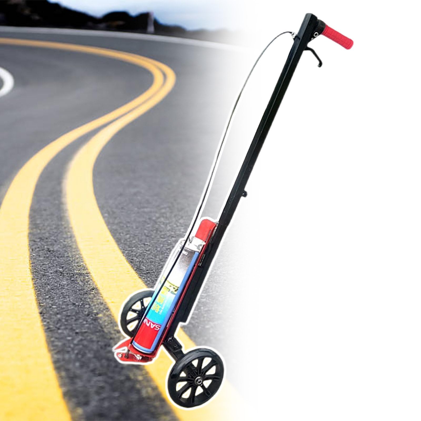 Macchina per marcatura manuale per linee dritte, curve e circolari, applicatore multiuso per campi sportivi, scuole, parcheggi e garage