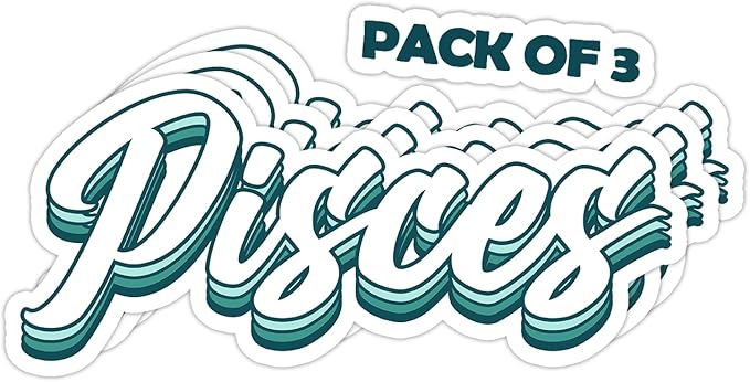 SmittyGFX Pisces Zodiac Sign Astrology Sticker, 3PCS Laptop Water Bottle Tumbler Car Truck Bumper Helmet Tablet Phone Gift Wall Window Sticker (3 Inches (Medium))