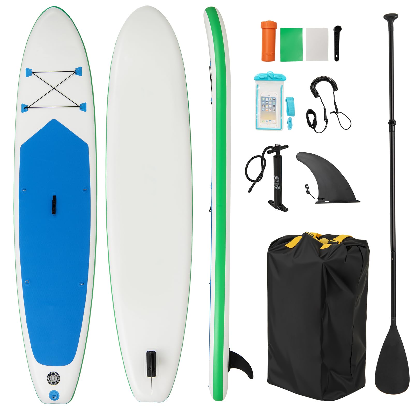 KOTEK 10FT/11FT Inflatable Paddle Board, SUP Paddleboard with Hand Pump, Safety Leash, Repair Kit, Carry Bag, Non-Slip EVA Deck, Stand Up Paddle Board for Youth & Adults (Sky Blue, 11 FT)
