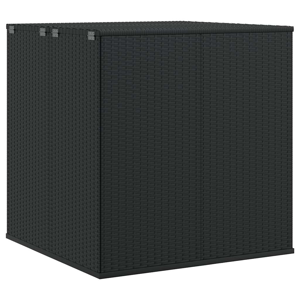 vidaXL Skrzynia na poduszki ogrodowe rattan PE 100x97,5x104 cm, czarna, rattanowy kufer, skrzynia ogrodowa, skrzynia tarasowa, rattanowe kufry