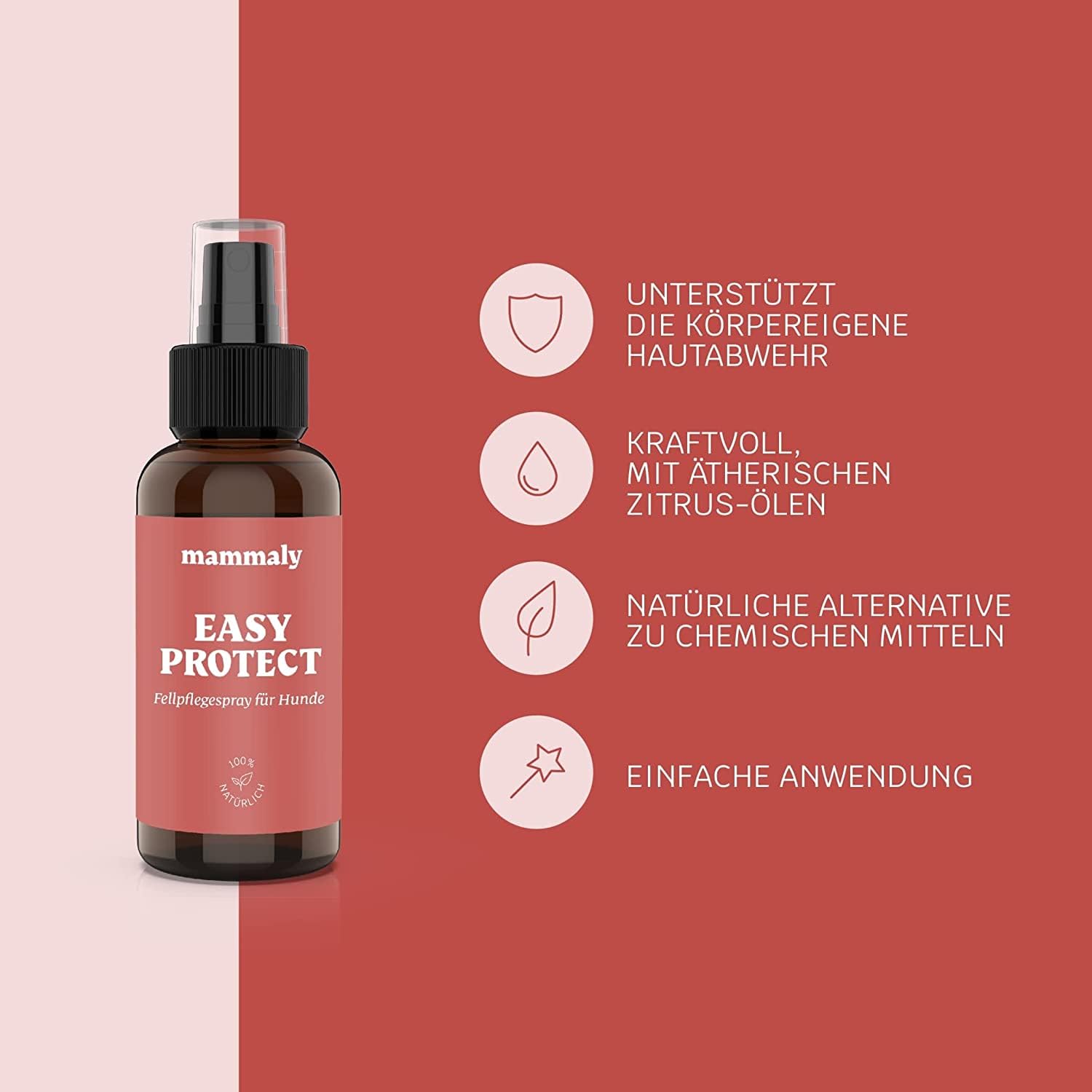 mammaly Easy Protect Haut und Fell Spray für Hunde, stärkt körpereigene Hautgesundheit (100 ml)
