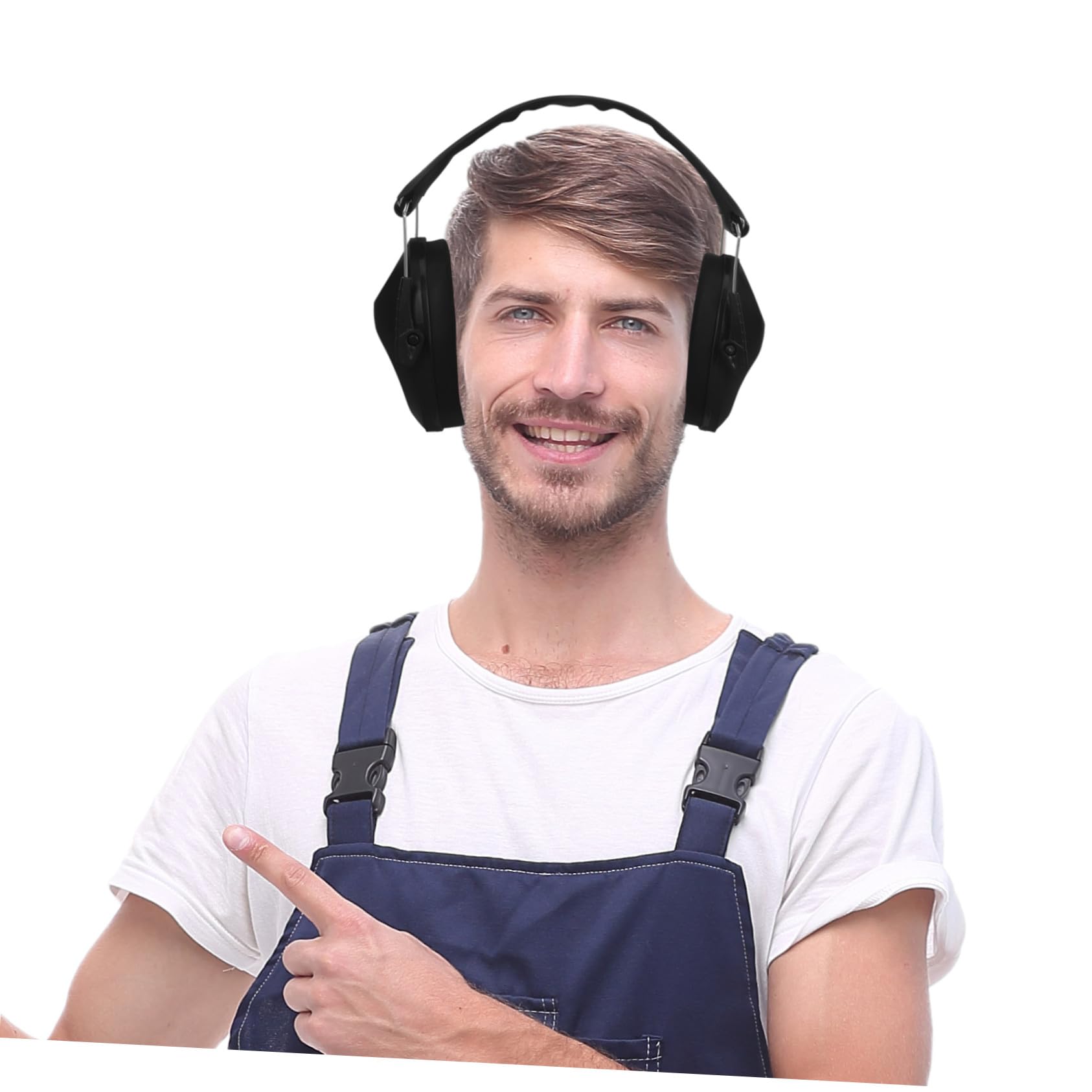 Orejeras Protectoras Para Reducción De Ruido Industriales Negras, Protector Auditivo Aislamiento Acústico, Uso En Talleres y Entorno Laboral, Diseño Cómodo, , Resistente y Duradero
