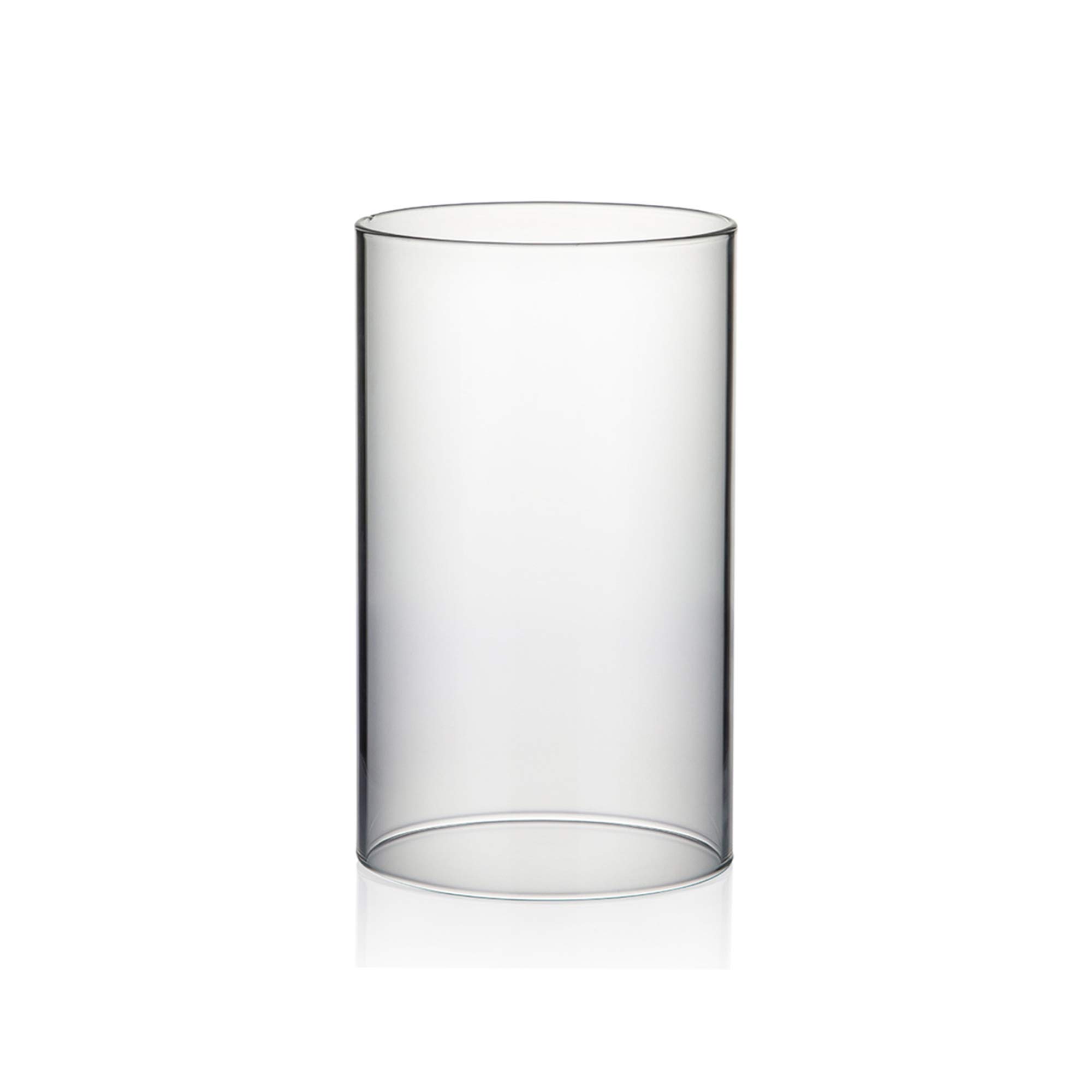 WGVI Hurricane Candle Holder Sleeve, Wide 3.5", Height 6", Clear Glass Cylinder Candleholder, Chimney Tube, Open Ended Candle Shade, 1 Piece