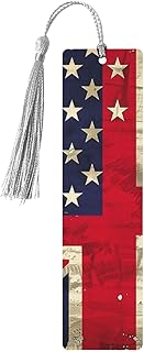 USA UK Flag Printed Wooden Bookmarks - Premium Natural Poplar Wood with Tassel for Books, Journals & Gifts, Ideal Book Lovers, Holiday Decor & Crafts, Gray