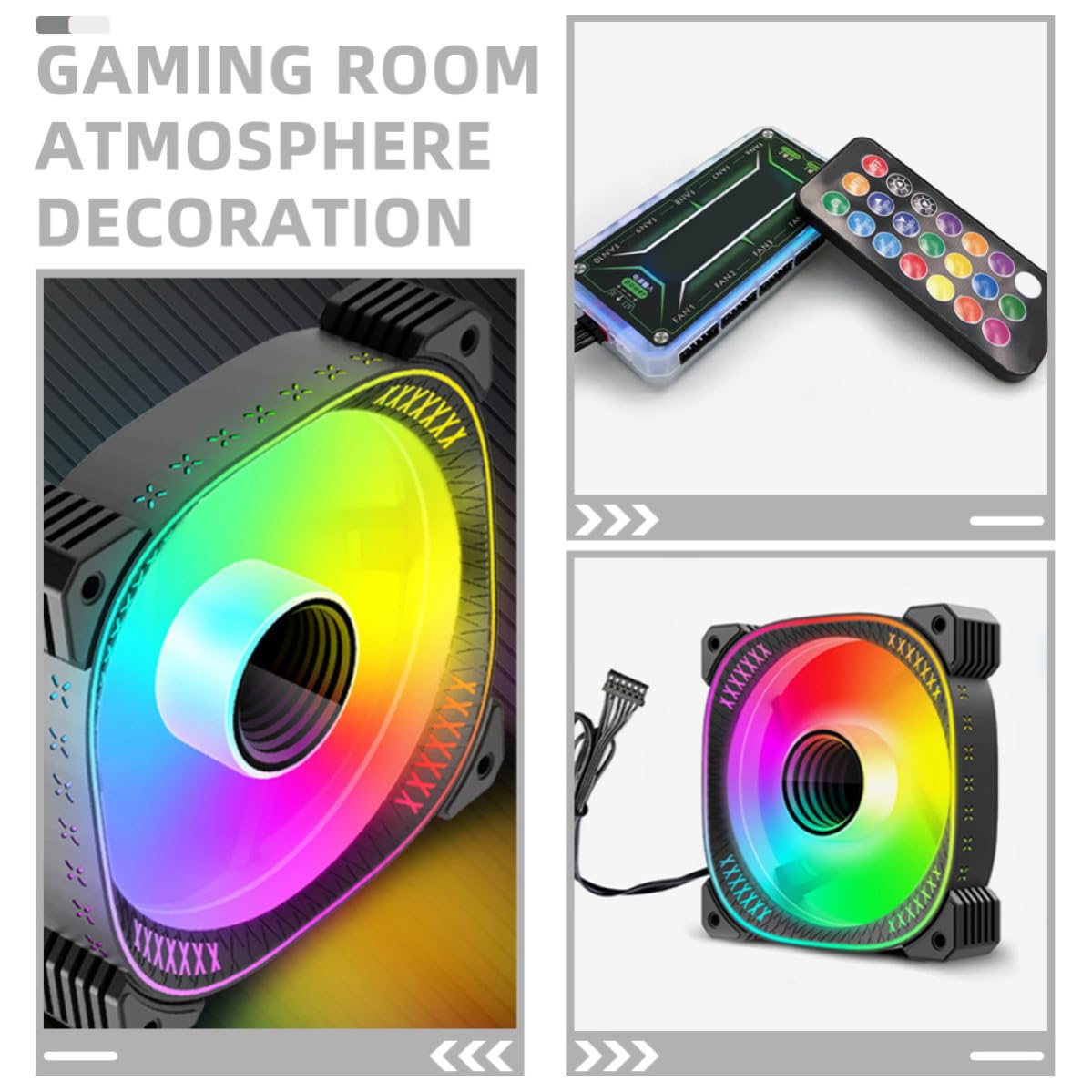 YARNOW Ventiladores Silenciosos Argb para Caja de PC con Controlador, Refrigeración y Diseño en Abs y Cobre, Ideales para Fiesta Verano y Salas de Juegos