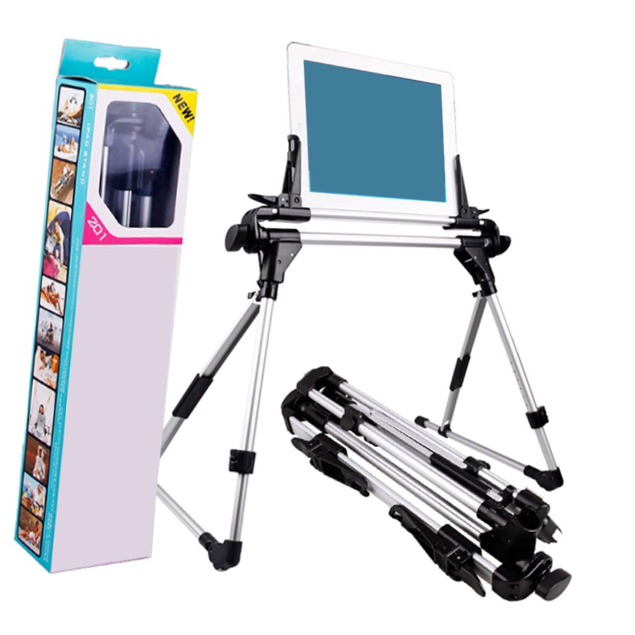 jojofuny Supporto per Tablet in Lega di Alluminio Argento Rustproof Salvaspazio Supporto Multiangolo Regolabile per Smartphone e Tablet PC