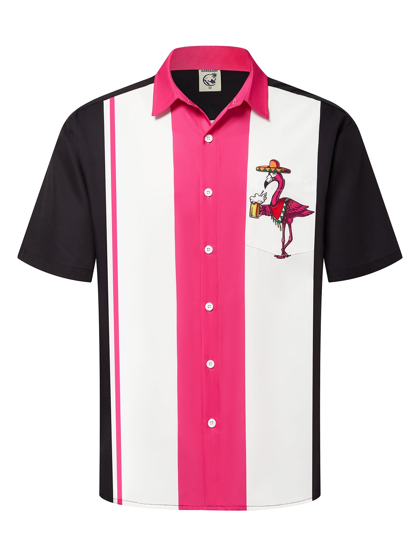 Hardaddy Men's Vintage Bowling Shirt Short Sleeve Button Down Hawaiian Summer Beach Printed Casual Shirts