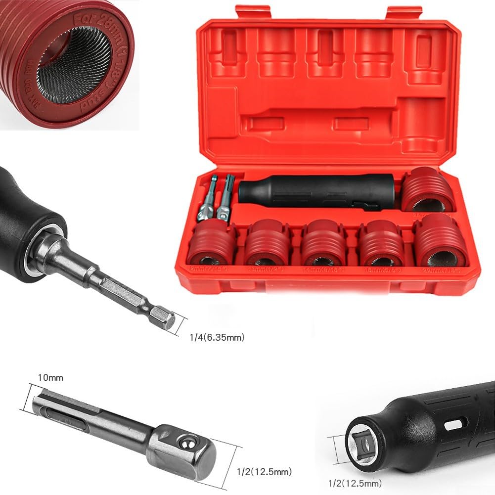 Reinigungsbürste für Auto-Radbolzen, Radbolzen, Nabenreiniger, Werkzeug, Schraubenmuttern, Rostentfernung, Reinigungsbürste, Werkzeug, 12–28 mm, 9 Stück