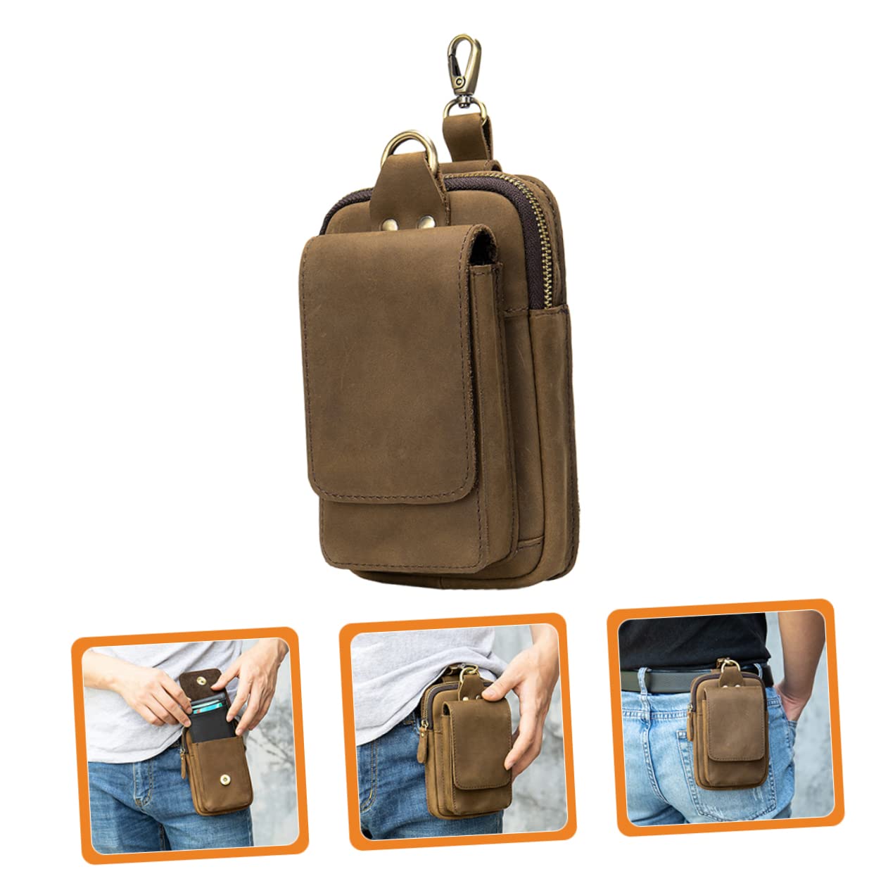 Pochette de Ceinture pour Téléphone Portable Grosse en PU, Holster