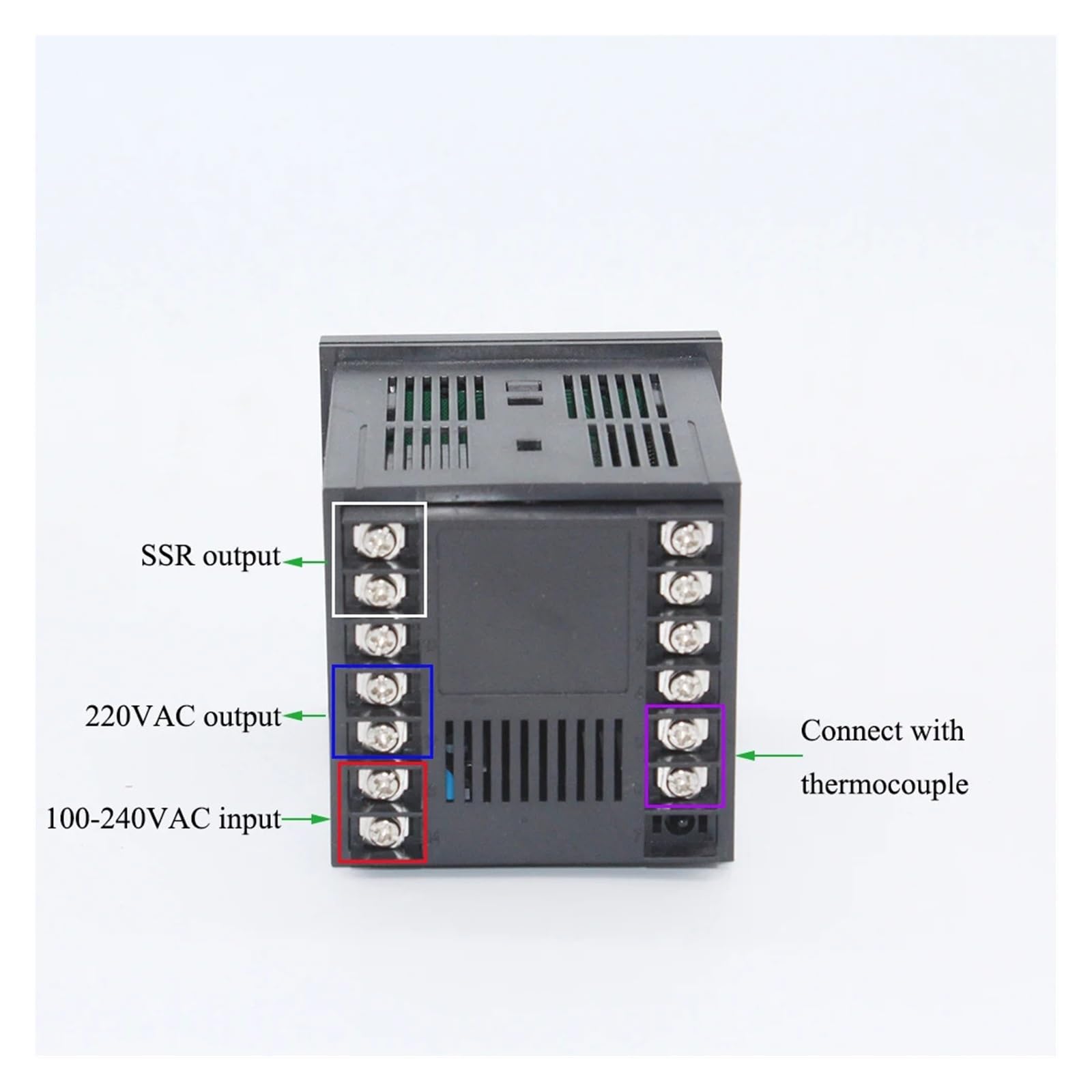 Cyfrowy termostat regulator temperatury z funkcją timera, wyjście od 0 do 9999 s, 220 V AC i SSR, regulator temperatury, regulator temperatury, -50 do 1372 ° C (wersja 48x48mm)