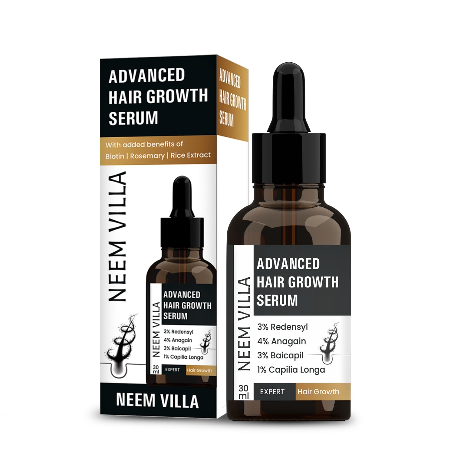 Advanced Hair Growth Serum | Longa, Rosemary, Biotin & Rice Water | Helps Controls Hair Fall & Supports Hair Density | for Women & Men | 30ml-picture-54