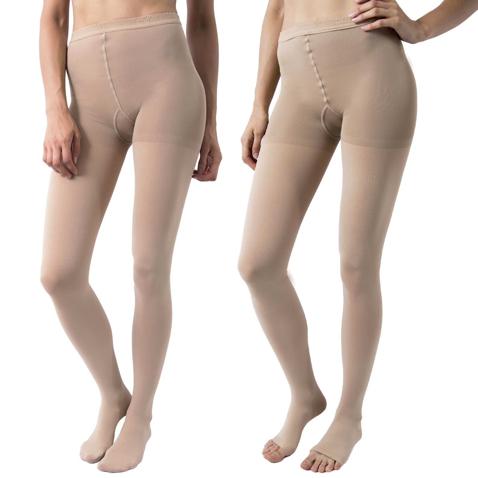 Beman 419C - Collant Medicali K2 Classe 2, Compressione Graduata 23-32 mmHg, Punta Chiusa Unisex, Tallone Rinforzato e Cuciture Piatte, Elastici Resistenti