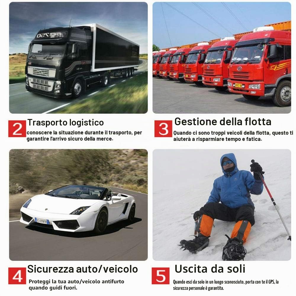 Mini Locatore GPS Auto, GPS Tracker 4G Spia Applicazione senza Abbonamento di Tracciamento per Bambini, Anziani, Bagagli, Documenti Importanti, Auto