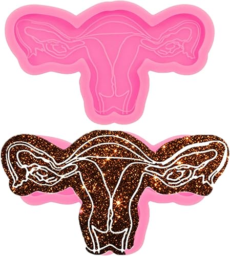 2 moldes de resina de 1.7 pulgadas de silicona epoxi para útero para soporte de teléfono, arte de fundición artesanal para carrete de insignias, 2