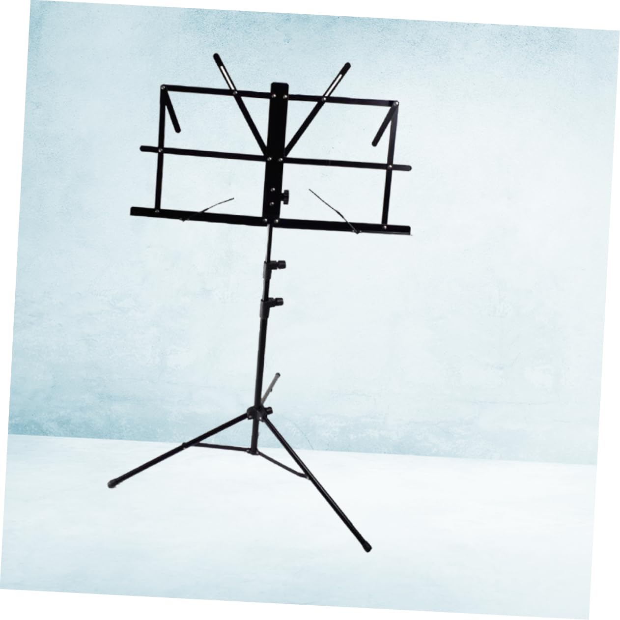 Abaodam Supporto Spartiti Musicali Pieghevole Metallo con Piedini Antiscivolo Portatile e Leggero per Chitarra Violino e Strumenti Cordiera Nero