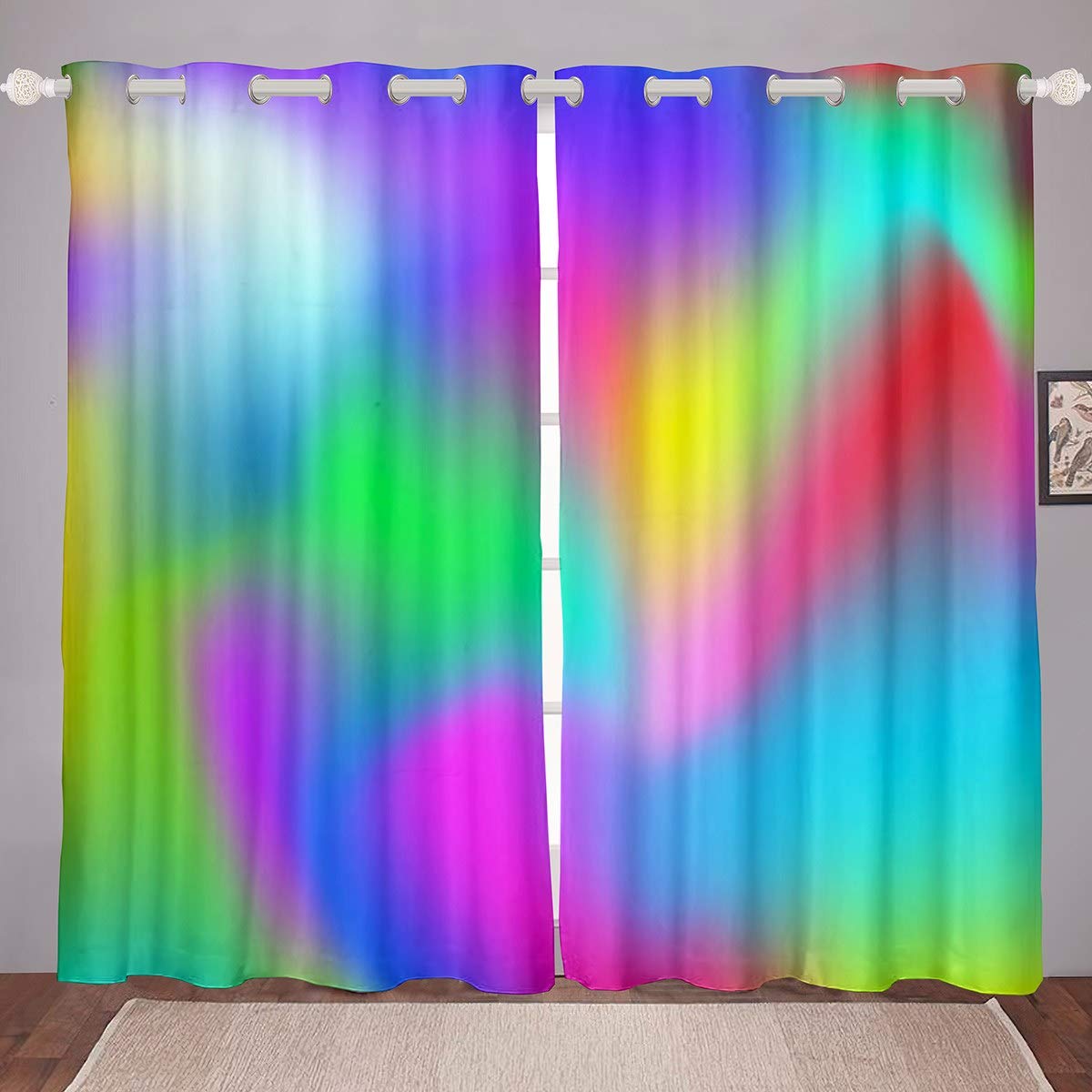 Cortinas De Cortina De Borboleta Para Meninos E Meninas Coloridas Tie Dye Cortinas De Janela