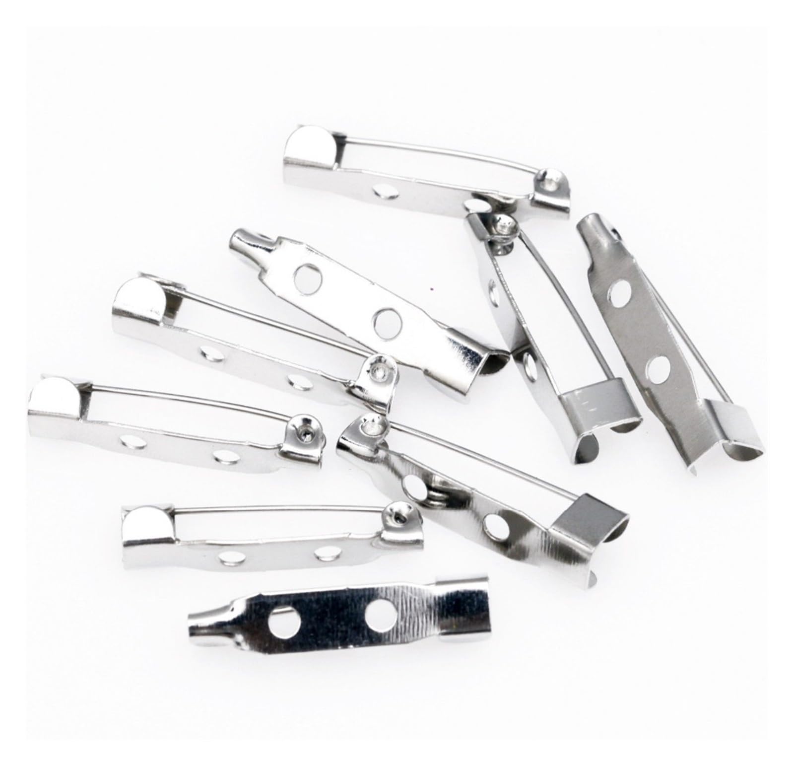 40 sztuk metalowych broszek Pin Backs do tworzenia biżuterii | Uchwyt z zapięciem na zamek do materiałów rzemieślniczych dla majsterkowiczów, solidna metalowa konstrukcja