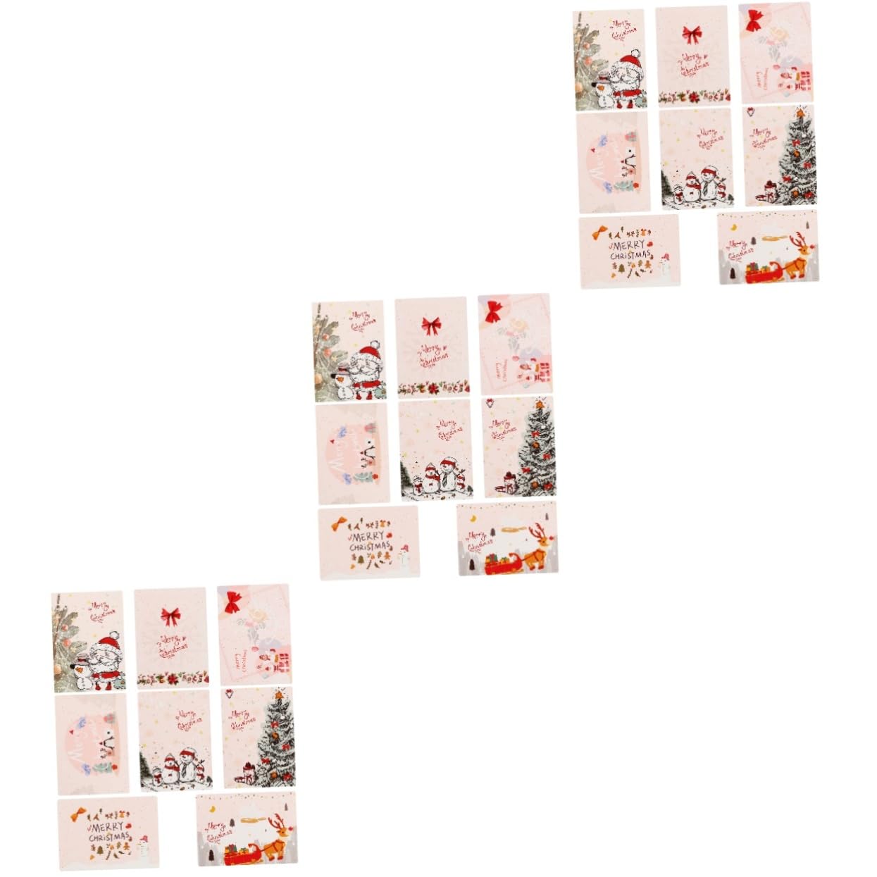 NUOBESTY 3 Sets 8-teiliges Grußkarten-set Friedliche Weihnachtskarten Umschlag Weihnachtspapierkarten Für Geburtstagsfeiertagssegen