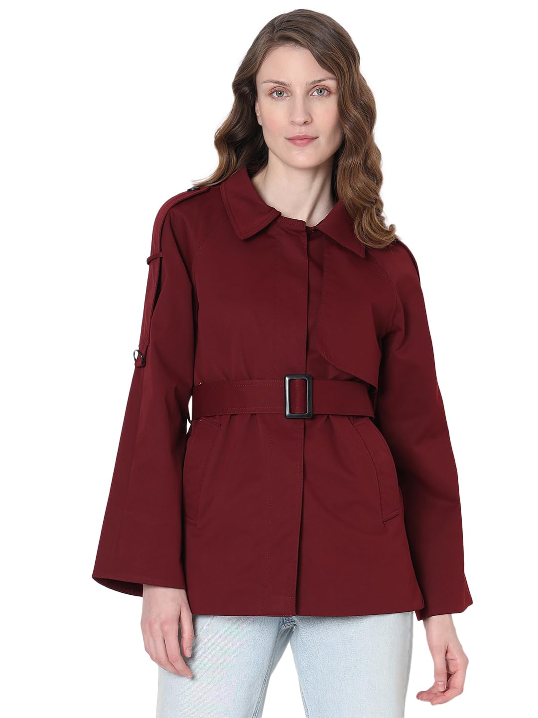 vero moda Polyester Women's Long Trench Coat-picture-26