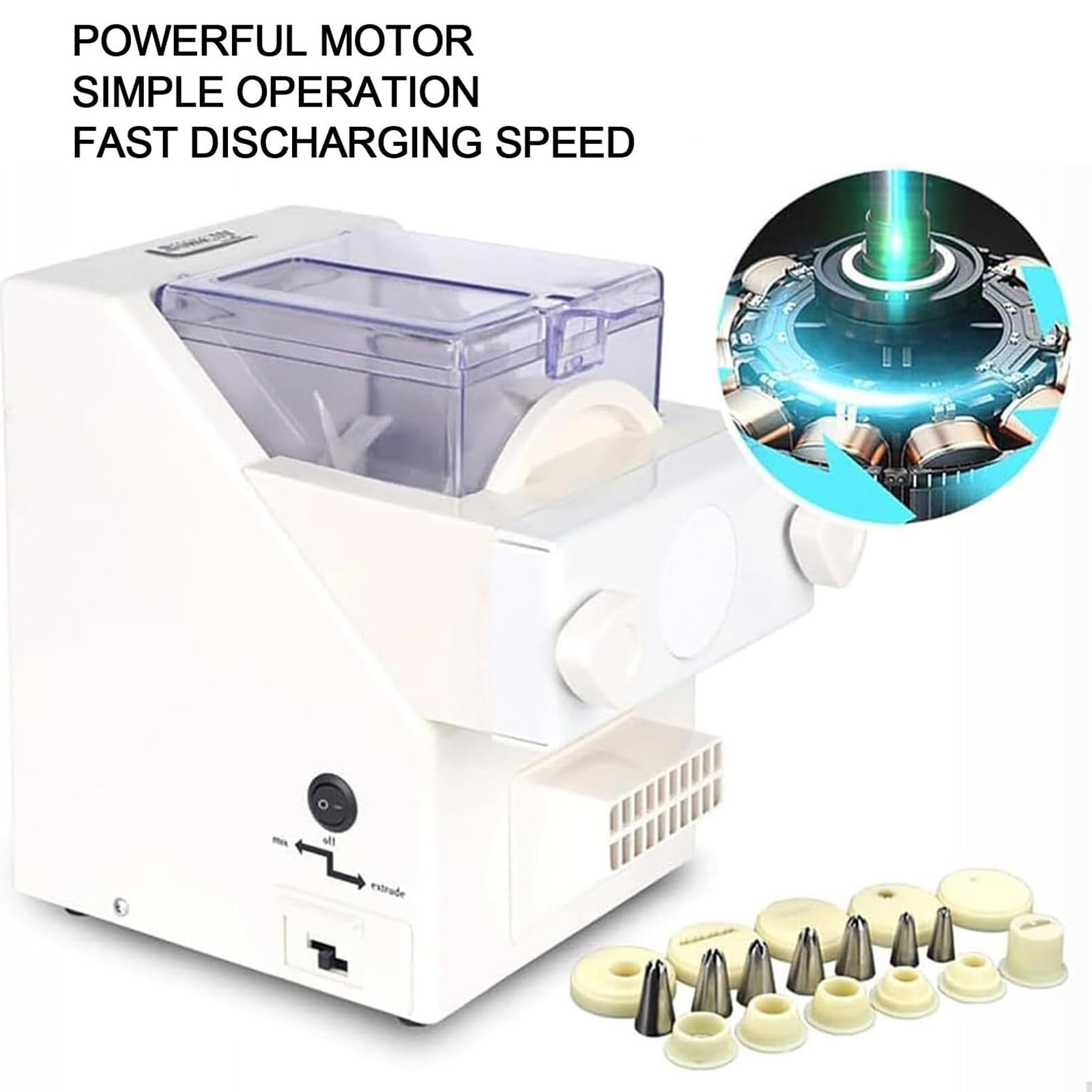 Pressa elettrica per biscotti, 180 W, con 8 ugelli e stampi, 50-60 giri/min, per biscotti e dessert fatti in casa, ideale per gli appassionati di cottura