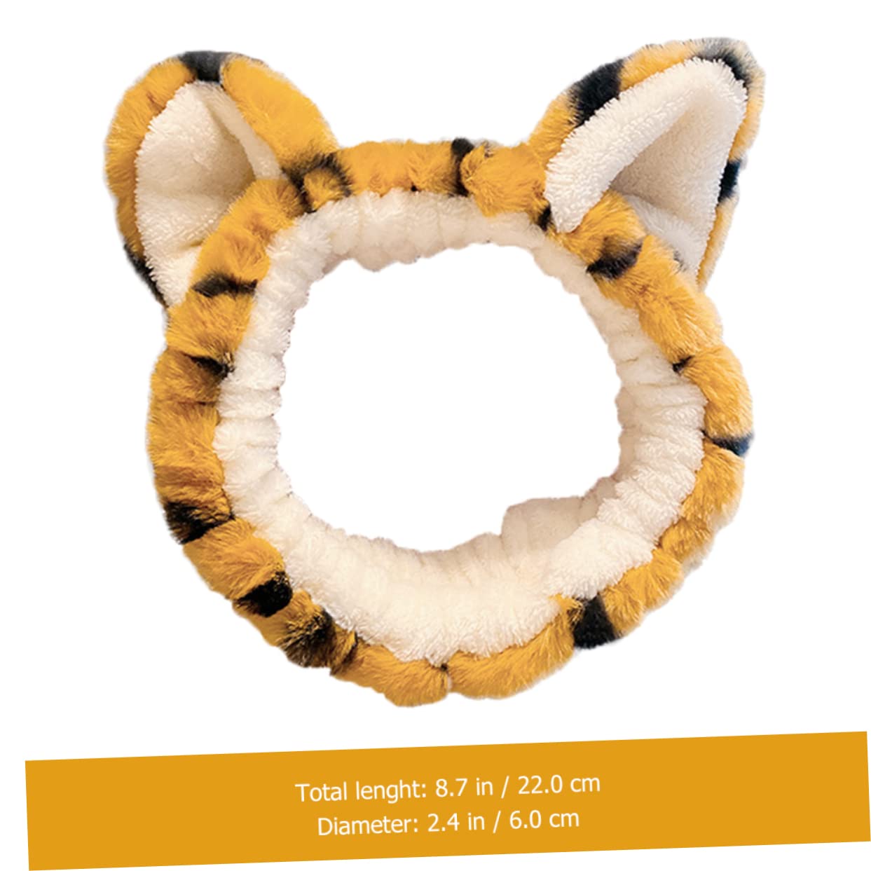 FRCOLOR 8pezzi Fascia Elastico Per Peluche Orecchie Di Tigre Per Lavaggio Viso e Trucco Accessori Per Femminili