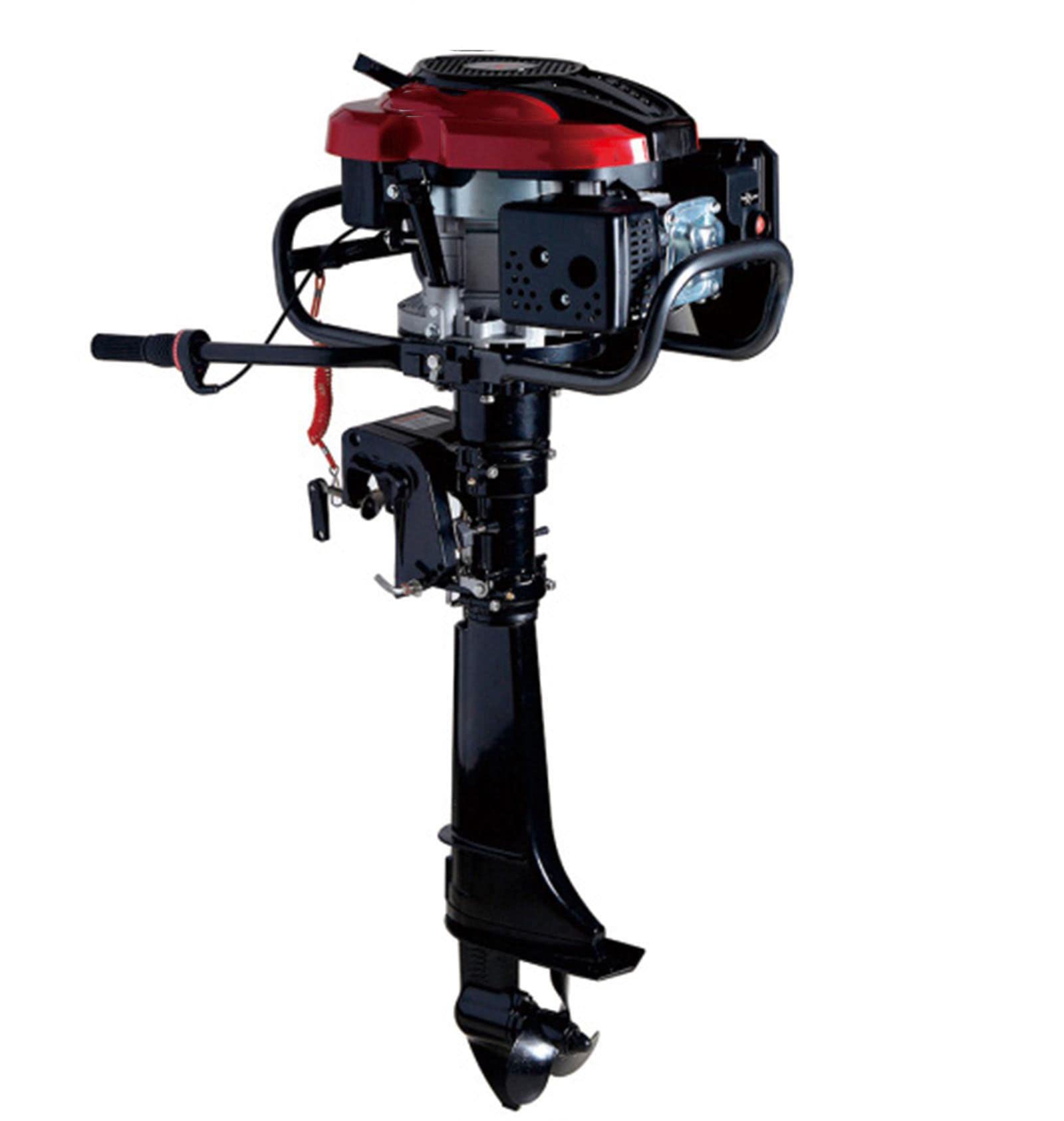 Motore fuoribordo marino resistente da 6,0 HP con sistema di raffreddamento ad aria, ideale per barche a remi, motore a 4 tempi per prestazioni affidabili