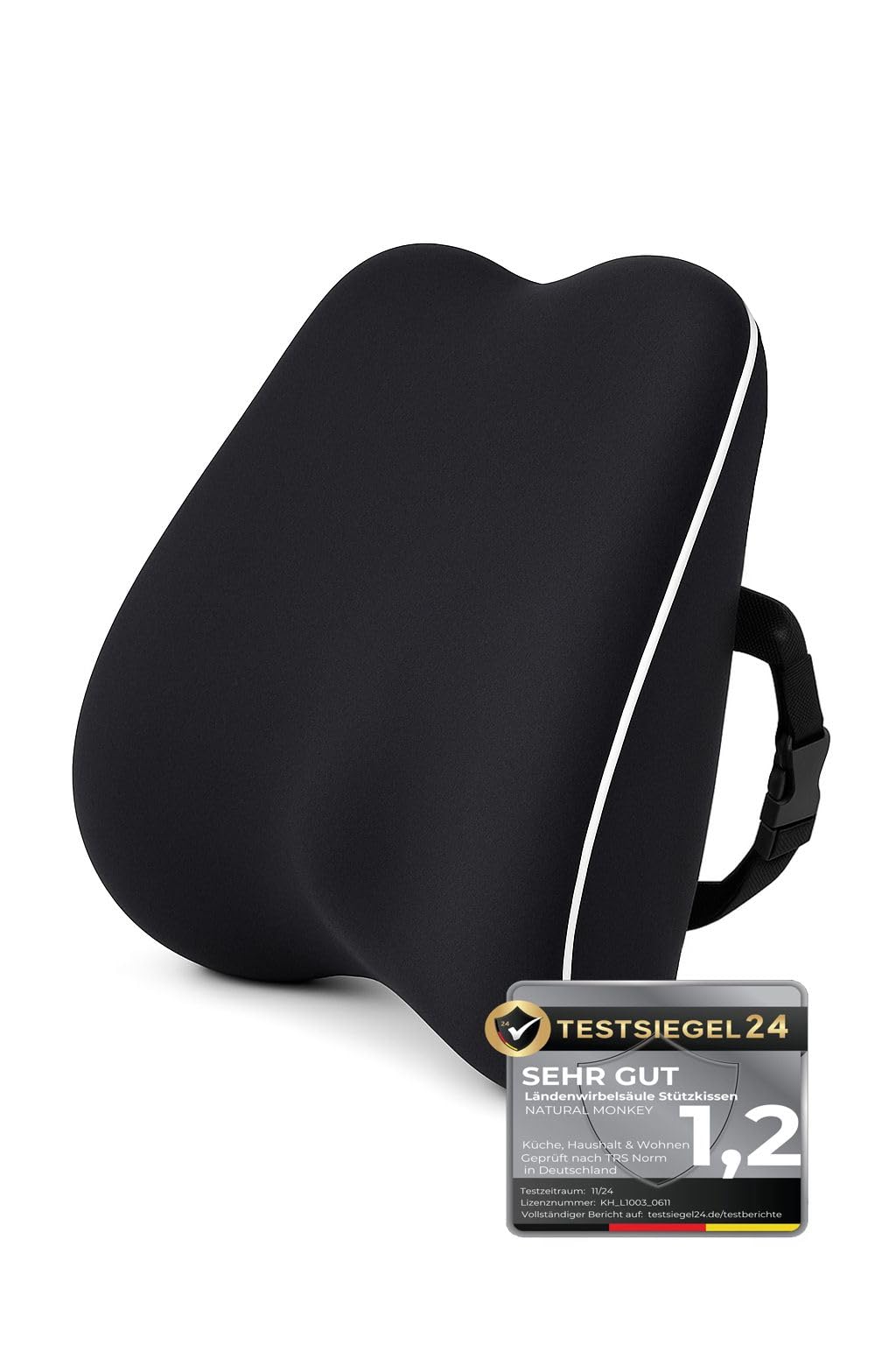 Cojín de respaldo de espuma viscoelástica para silla de oficina, coche y más. Agradable al tacto, antiestático, alivia el dolor de espalda, mejora la postura y proporciona comodidad