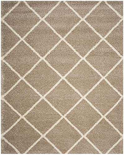 Image of Modern Anti Slip Shaggy Fluffy Fur Rectangular Rug And Carpet For Living Room, Bedroom (9X12 Feet, Beige & Ivory)