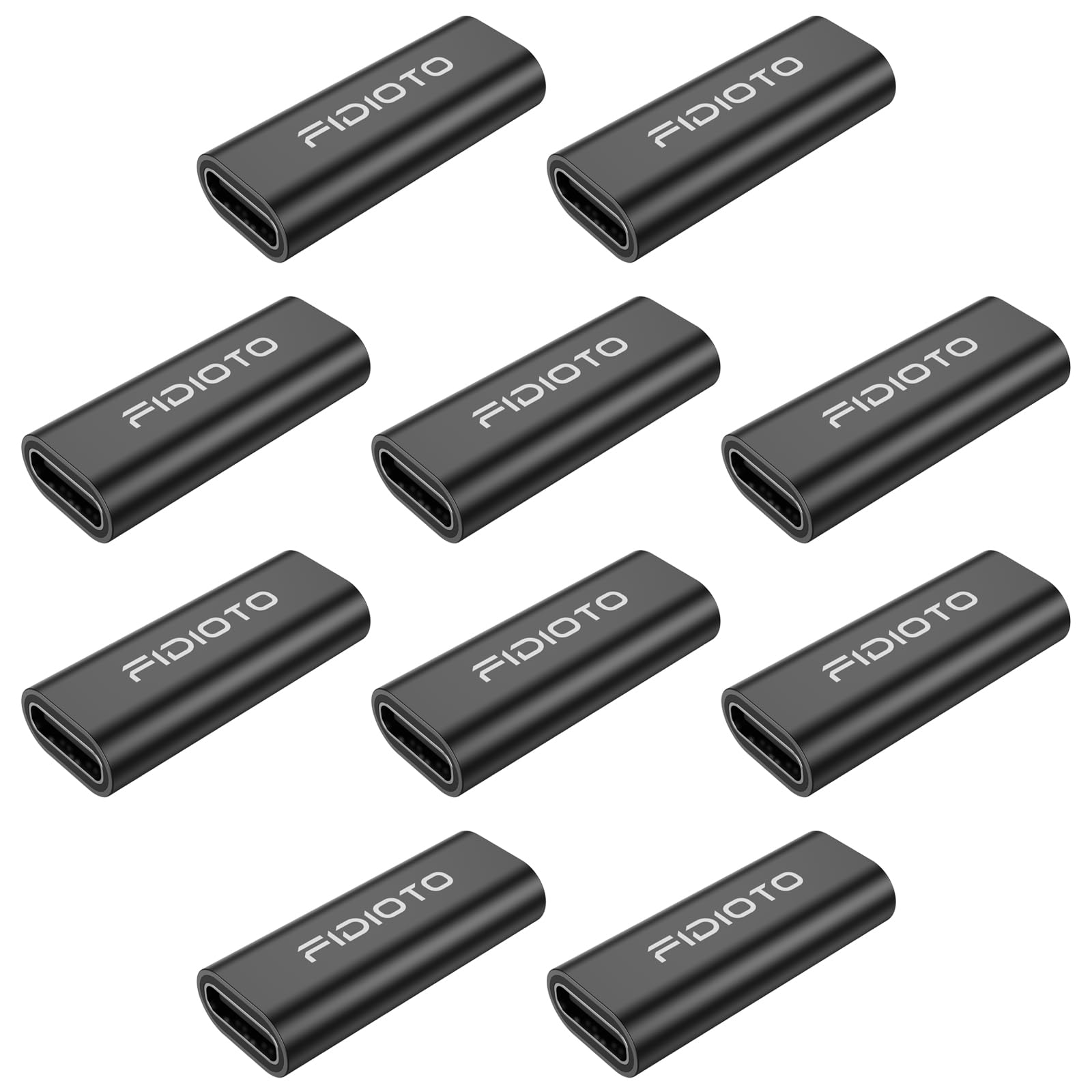 Fidoto 10 Pack USB C Female to Female Adapter, PD 3.1 USBC Coupler, 100W Type C Extender, 10Gbps Double Female Connector with 8K@60Hz Video, Data Transfer, Charging (Black)-image-4