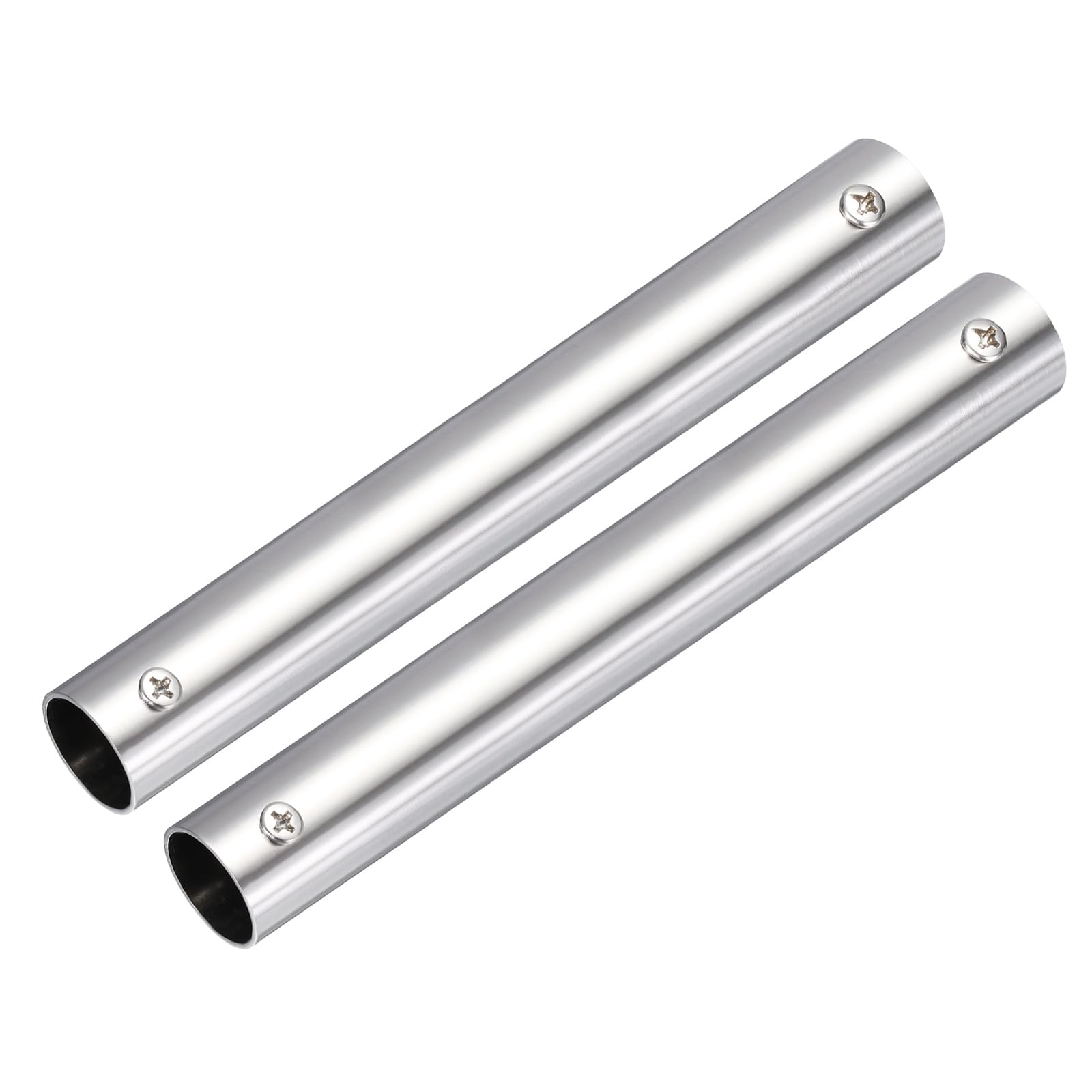 sourcing map 2Pcs 2-Way Straight Pipe Fitting, Fit 22mm OD Pipe Stainless Steel Structural Joint Pipe Connector Chain Link Fence Clamp for Fence Railing Handrail DIY, 200mm Length